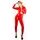 Latexový dámský catsuit s předním zipem a dlouhým rukávem