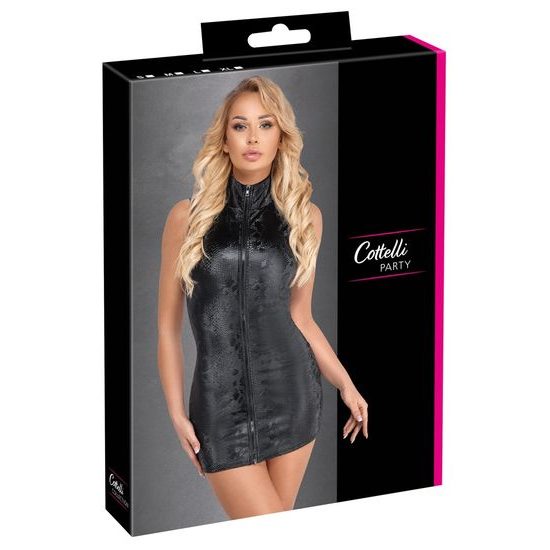 Cottelli Snakeskin Tight Short Dress 2718537 Black
