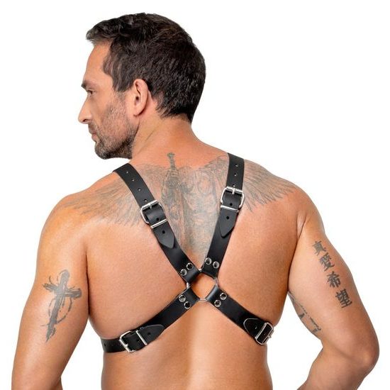 Zado Leather X Shaped Chest Harness 2010313 Black
