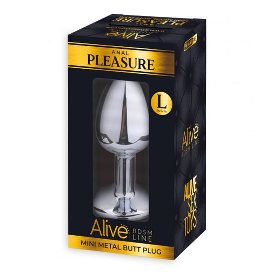 Alive Mini Metal Butt Plug Anal Pleasure Black L