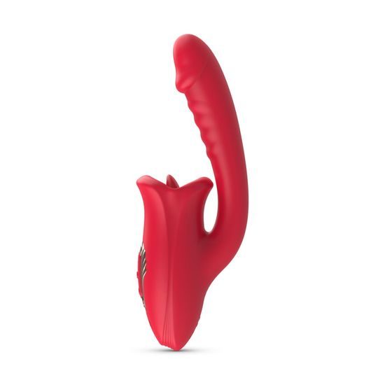 Teazers Dildo with Clitoris Stimulator Red