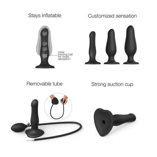 Strap on me Silikonové nafukovací dildo s kuličkou