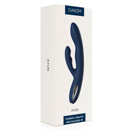 Svakom Aylin Powerful Pulsating Dual-Headed Vibrator Dark Blue