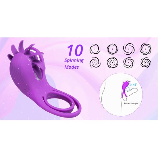 Honey Play Box Roxy Licking Sex Toy & Vibrating Dual Penis Ring