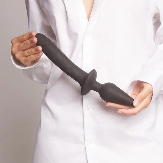 strap-on-me Realistic Switch Plug-in 2in1 Dildo & Butt Plug Black L