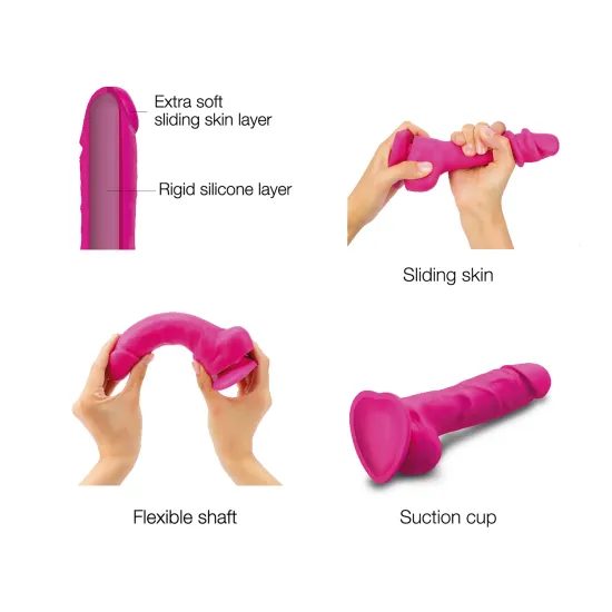 strap-on-me Sliding Skin Realistic Dildo Fuchsia S