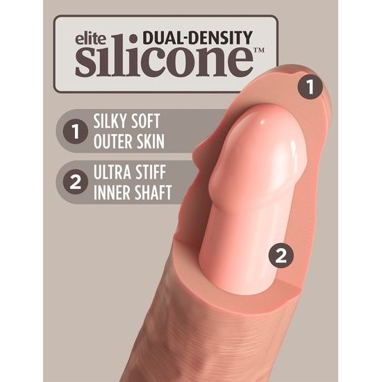 Pipedream King Cock Elite 8 Vibrating Silicone Dual Density Cock Light