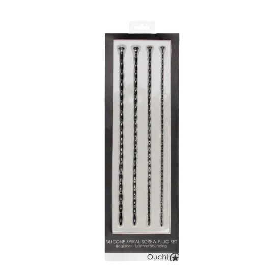 Ouch! Silicone Spiral Screw Plug Set Beginner Urethral Sounding