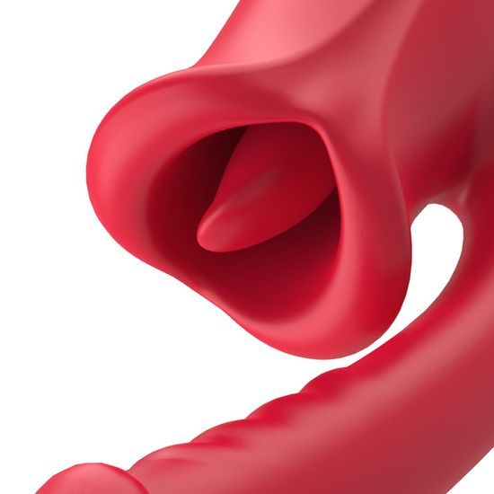 Teazers Dildo with Clitoris Stimulator Red