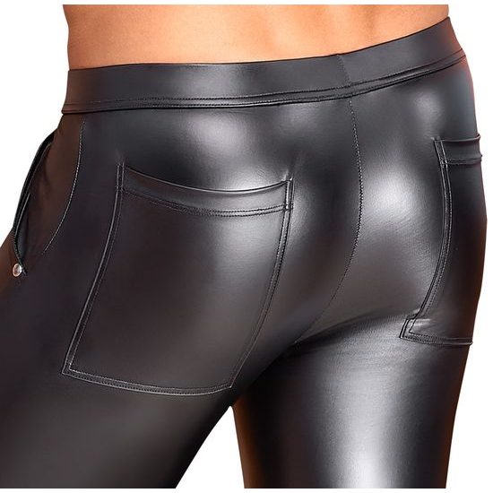 NEK Narrow Matte Look Trousers with Zips 2140314 Black