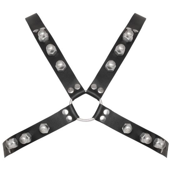 Zado Leather X Shaped Chest Harness 2010313 Black