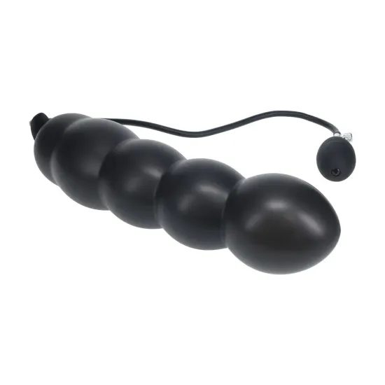 LEVELZ Beaded Inflatable Silicone Anal Plug Black