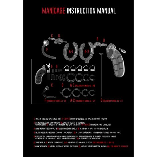 Shots ManCage Model 16 Chastity 4.5 Cage with Silicone Urethal Sounding