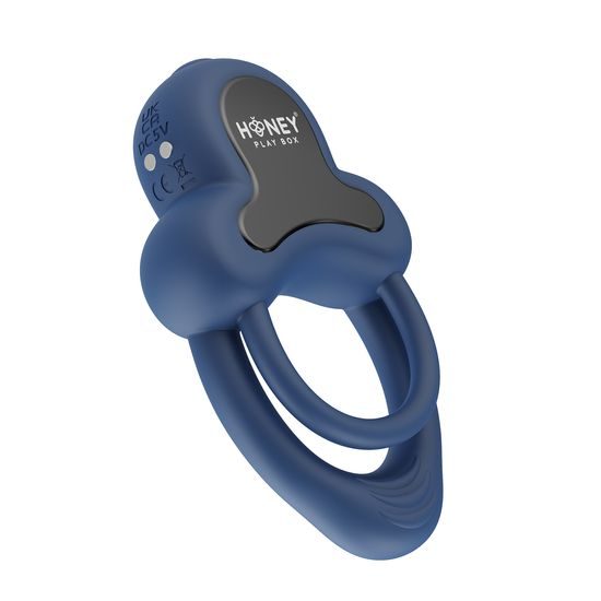 HoneyPlayBox Anello App Controled Vibrating Double Cock Ring Blue