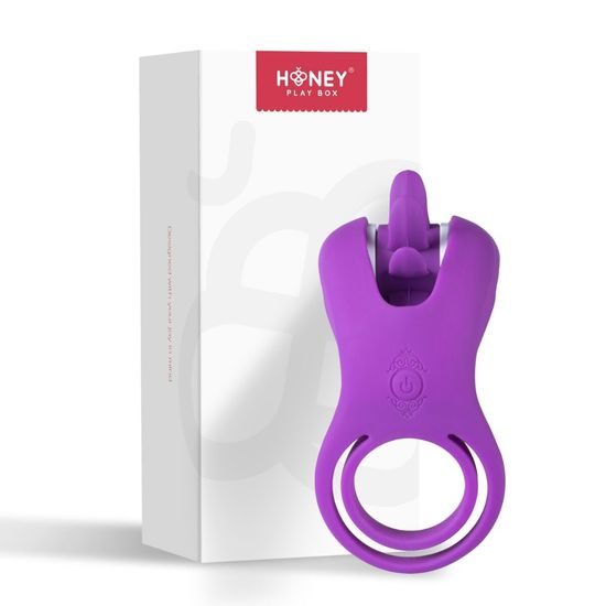 Honey Play Box Roxy Licking Sex Toy & Vibrating Dual Penis Ring