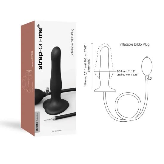 Strap on me Silikonové nafukovací dildo s kuličkou