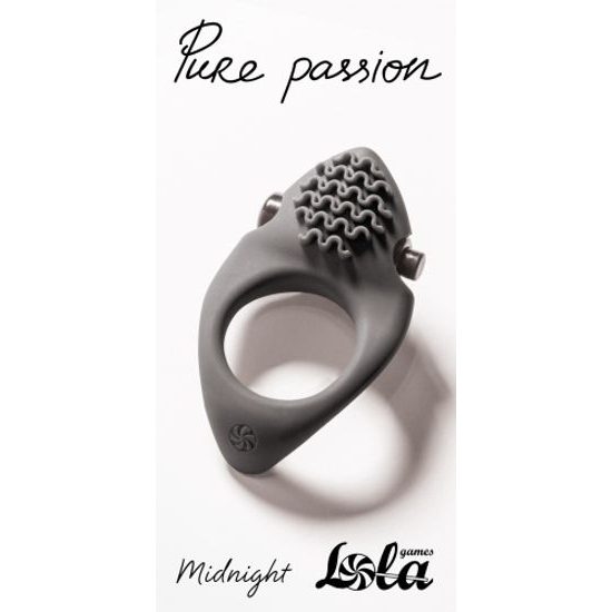 Lola Games Pure Passion Midnight black Vibrační erekční kroužek Černá