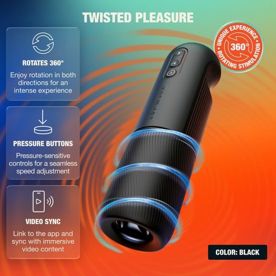 Arcwave Orbit Twisted Pleasure Rotating Stroker Black