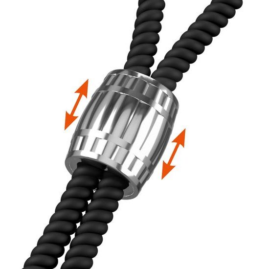 Rebel Heavy Rope Cock Strap with 2 Loops Black