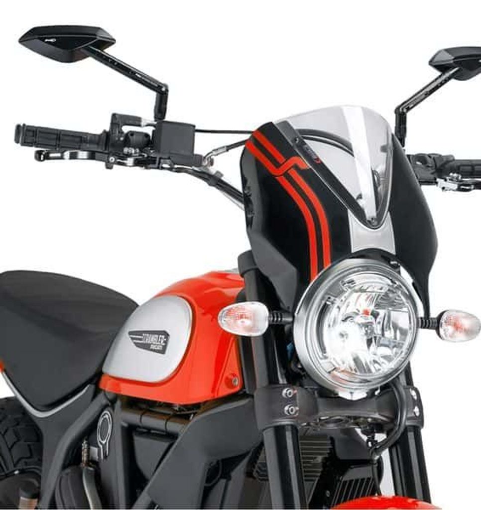 Plexi na motorku PUIG RETROVISION 7652W matná čierna priehľadné - PUIG -  Retro plexi PUIG - Plexi štíty,kapotáže a spoiler, Moto diely - DS MOTO -  Motodiely a motoshop