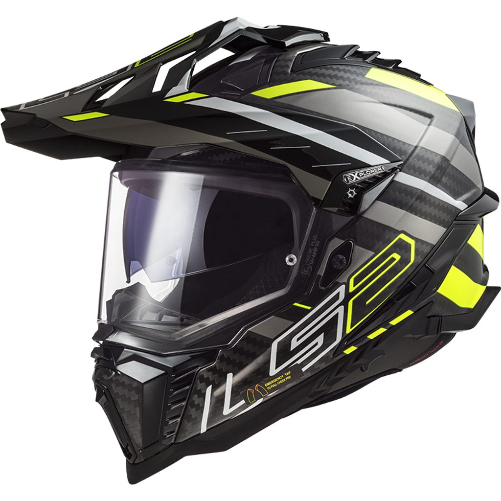 LS2 MX701 EXPLORER C EDGE GL.BLACK H-V YELL-06 - LS2 Helmets - Enduro s  plexi - Prilby, Cesta, Oblečenie a výbava - DS MOTO - Motodiely a motoshop