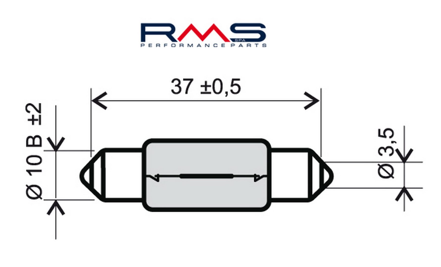 LAMPADINA SILURO 12V 15W T15X44 RMS : 246510145