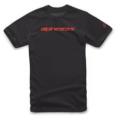 TRIKO LINEAR WORDMARK TEE, ALPINESTARS (ČERNÁ/ČERVENÁ FLUO)