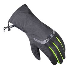 LS2 THERMORAIN GLOVES BLACK H-V YELLOW