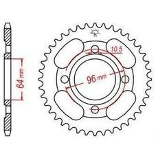 OCEĽOVÁ ROZETA PRE SEKUNDÁRNE REŤAZY TYPU 428, JT - ANGLICKO (44 ZUBOV)