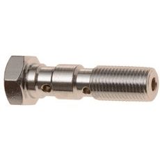 PRŮTOKOVÝ SKRUTKA DVOJITÝ M10 X 1 MM (POCHROMOVANÁ OCEĽ)
