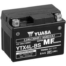 MOTOBATÉRIE 12V, YTX4L-BS, 3,2AH, 50A, BEZÚDRŽBOVÁ MF AGM 114X71X86, YUASA ORIGINÁL (VR. BALENIE ELEKTROLYTU)