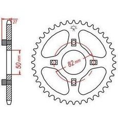 OCEĽOVÁ ROZETA PRE SEKUNDÁRNE REŤAZY TYPU 420, JT - ANGLICKO (44 ZUBOV)