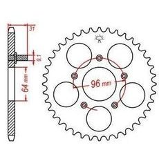 OCEĽOVÁ ROZETA PRE SEKUNDÁRNE REŤAZY TYPU 428, JT - ANGLICKO (48 ZUBOV)