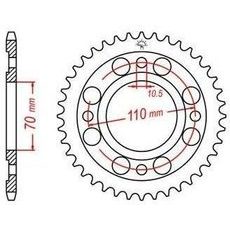 OCEĽOVÁ ROZETA PRE SEKUNDÁRNE REŤAZY TYPU 530, JT - ANGLICKO (36 ZUBOV)