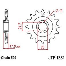 REŤAZOVÉ KOLIESKO PRE SEKUNDÁRNE REŤAZY TYPU 520, JT - ANGLICKO (15 ZUBOV)