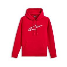 MIKINA AGELESS HOODIE 3, ALPINESTARS (ČERVENÁ/BÍLÁ)