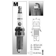 ZAPAĽOVACIE SVIEČKA MR12YS-9 RAD SILVER RACING, BRISK - ČESKÁ REPUBLIKA