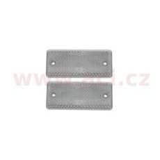 UNIVERZÁLNÍ ODRAZKA OBDÉLNÍK S DVĚMA OTVORY PRO UCHYCENÍ, BÍLÁ (90X40 MM) 2 KS