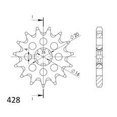 REŤAZOVÉ KOLIEČKO SUPERSPROX CST-416:13 13T, 428