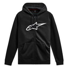 MIKINA AGELESS ZIP HOODIE 3, ALPINESTARS (ČERNÁ/BÍLÁ)