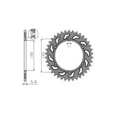 OCEĽOVÁ ROZETA PRE SEKUNDÁRNE REŤAZY TYPU 520, BRAKING (39 ZUBOV)