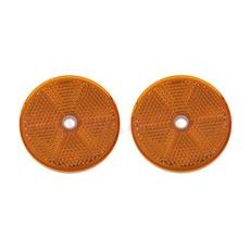 UNIVERZÁLNÍ ODRAZKA KULATÁ S OTVOREM PRO UCHYCENÍ, ORANŽOVÁ (PRŮMĚR 60 MM) 2 KS