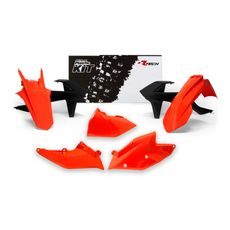 SADA PLASTOV KTM, RTECH (ORANŽOVO-ČIERNA, 5 DIELOV, VR. ĽAVÉHO KRYTU VZDUCH FILTRA)