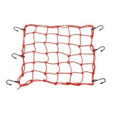 PRUŽNÁ BATOŽINOVÁ SIEŤ S KOVOVÝMI HÁČIKY, DAYTONA (40 X 40 CM, ČERVENÁ)