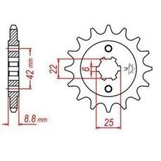 REŤAZOVÉ KOLIESKO PRE SEKUNDÁRNE REŤAZY TYPU 520, JT - ANGLICKO (15 ZUBOV)