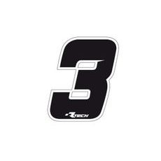 SAMOLEPKA ČÍSLO 3 VEĽKOSŤ 11,5X14,5CM, RTECH (ČIERNE, 10 KS)