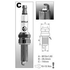 ZAPAĽOVACIE SVIEČKA CR10YS RAD SILVER RACING, BRISK - ČESKÁ REPUBLIKA