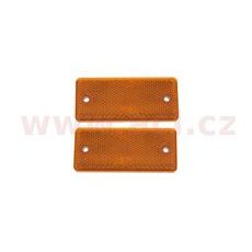 UNIVERZÁLNÍ ODRAZKA OBDÉLNÍK S DVĚMA OTVORY PRO UCHYCENÍ, ORANŽOVÁ (90X40 MM) 2 KS