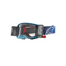 OKULIARE SUPERTECH FIRMA ROLL-OFF WIDE VISION, ALPINESTARS (MODRÁ/STŘÍBRNÁ, ČÍRE PLEXI A ROLL-OFF SYSTÉM) 2027