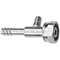 FITINKA HLINÍKOVÁ NAMAČKÁVACIA S 1/4" VENTILOM ROTALOCK SAMICA 180° PRE HADICE G8 (10 MM) ZÁVIT UNS 2B 1"